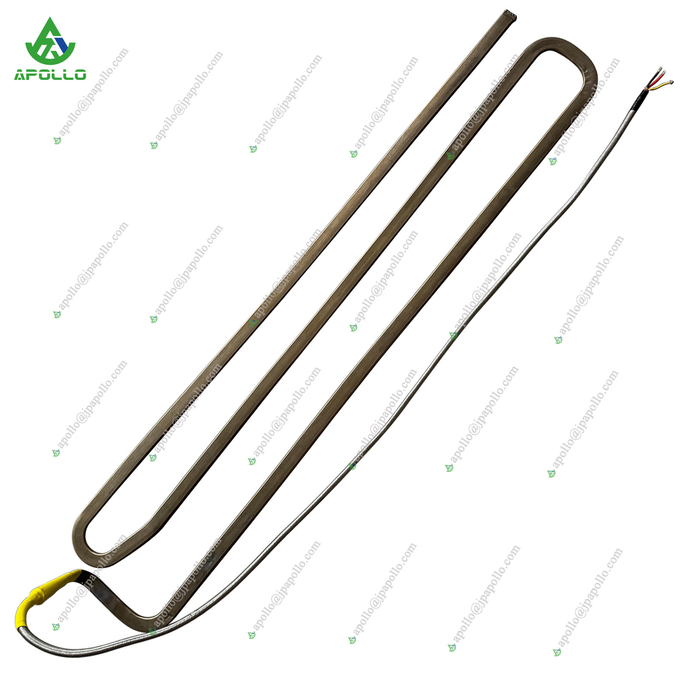 Close-up of heating rod construction details